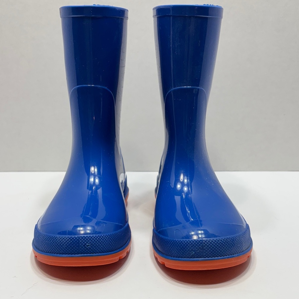 Kids Blue and Orange Rain Boots Size 11-12